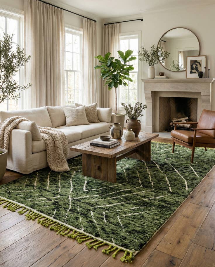 Detail image of 6' 9 x 10' 3 Hand Knotted Moroccan Wool Rug