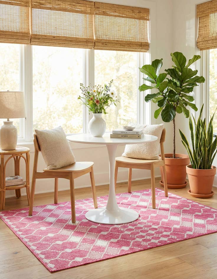 Detail image of  3' x 5' 3  Washable Lattice Indoor / Outdoor Rug