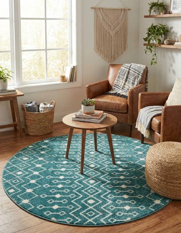 6' x 6' Moroccan Trellis Round Rug