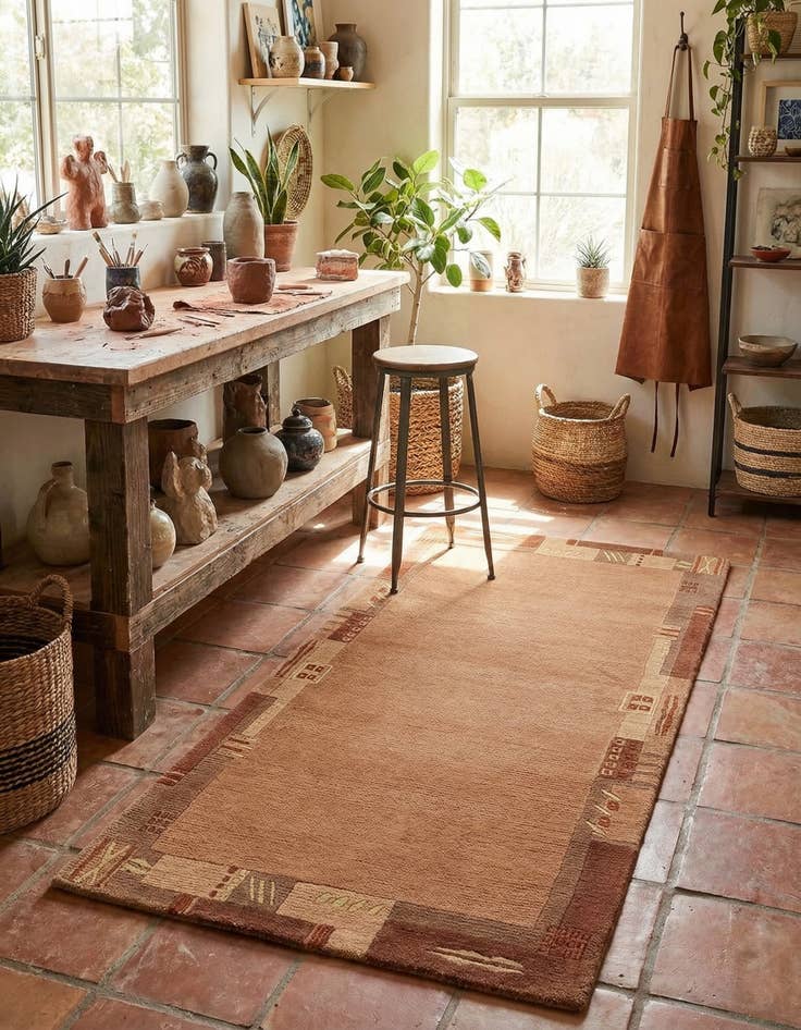 Detail image of 2' 4 x 4' 7  Hand Knotted Nepal Wool Rug