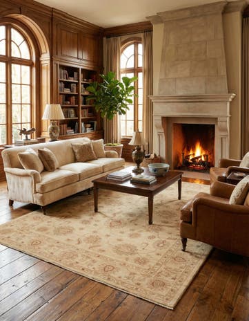 5' 10 x 8' Hand Knotted Peshawar Ziegler Rug
