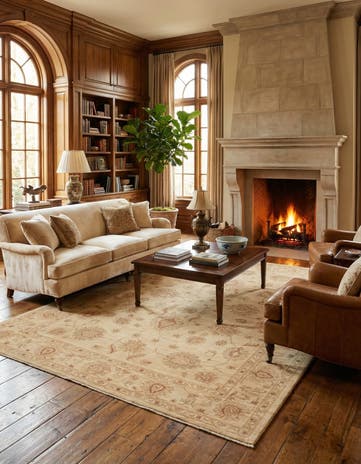5' 10 x 8' Hand Knotted Peshawar Ziegler Rug