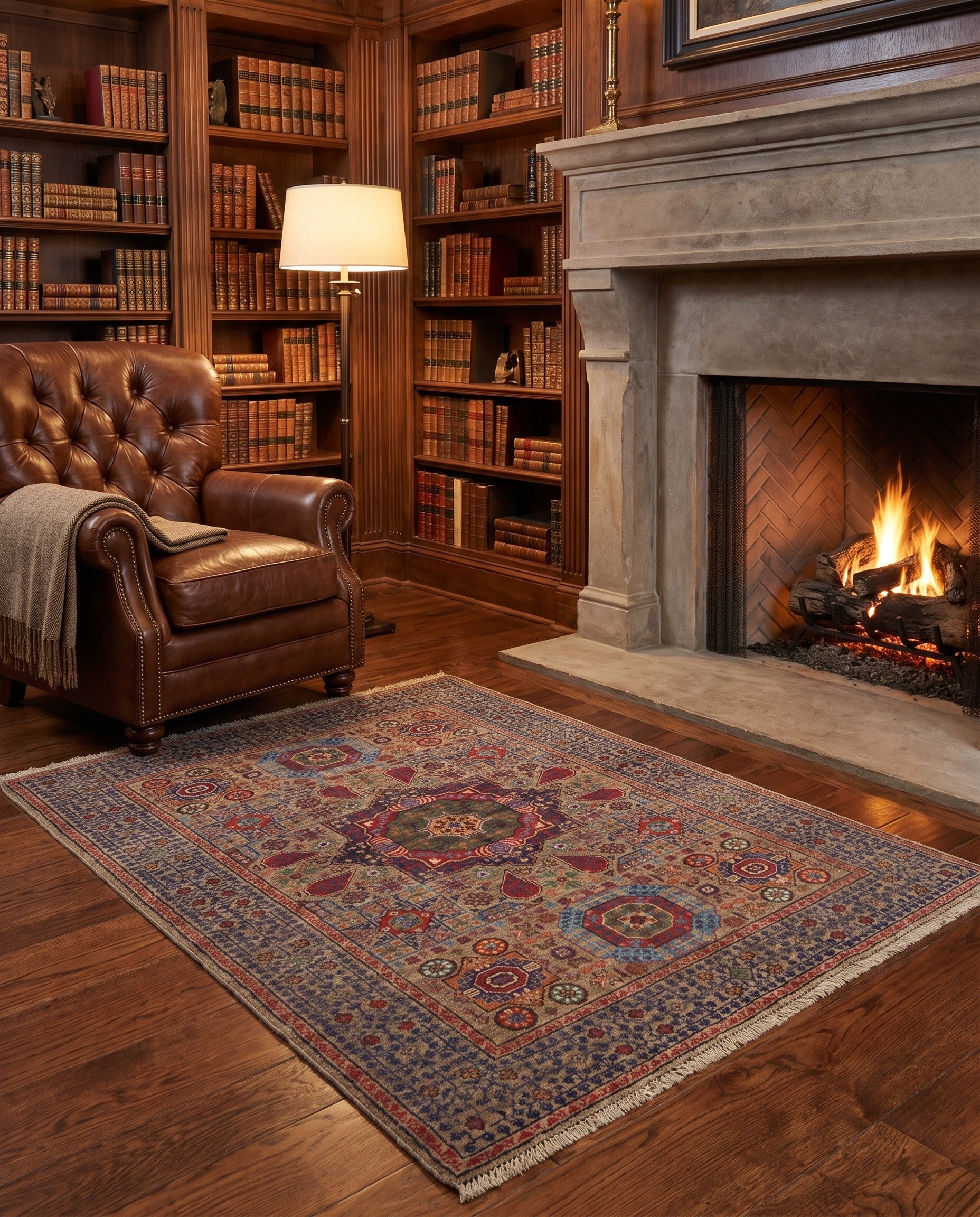 3' 3 x 4' 10 Hand Knotted Mamluk Ziegler Rug