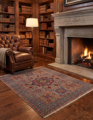 3' 3 x 4' 10 Hand Knotted Mamluk Ziegler Rug