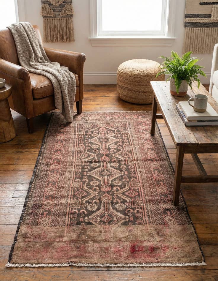 Detail image of 3' 4 x 5' 6  Hand Knotted Ultra Vintage Persian Wool Rug