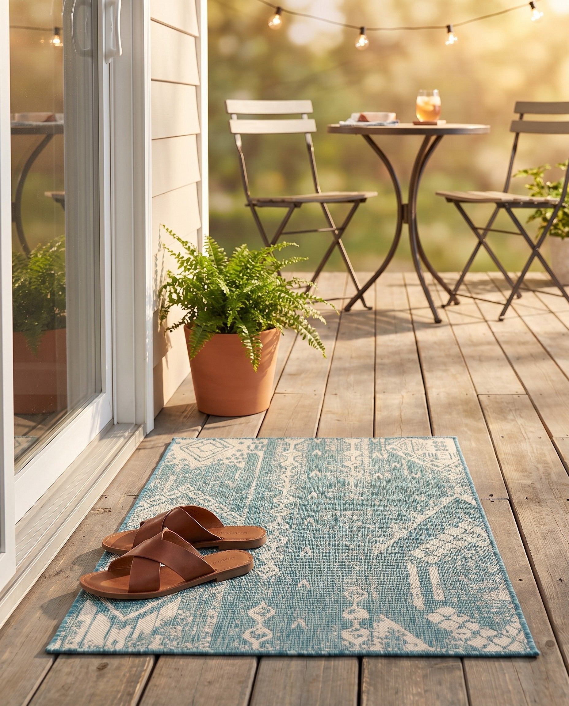 2' x 3' Easy-Clean Bohemian Indoor / Outdoor Rug