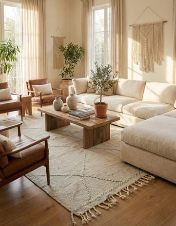 7' 5 x 10' 9 Hand Knotted Moroccan Wool Rug
