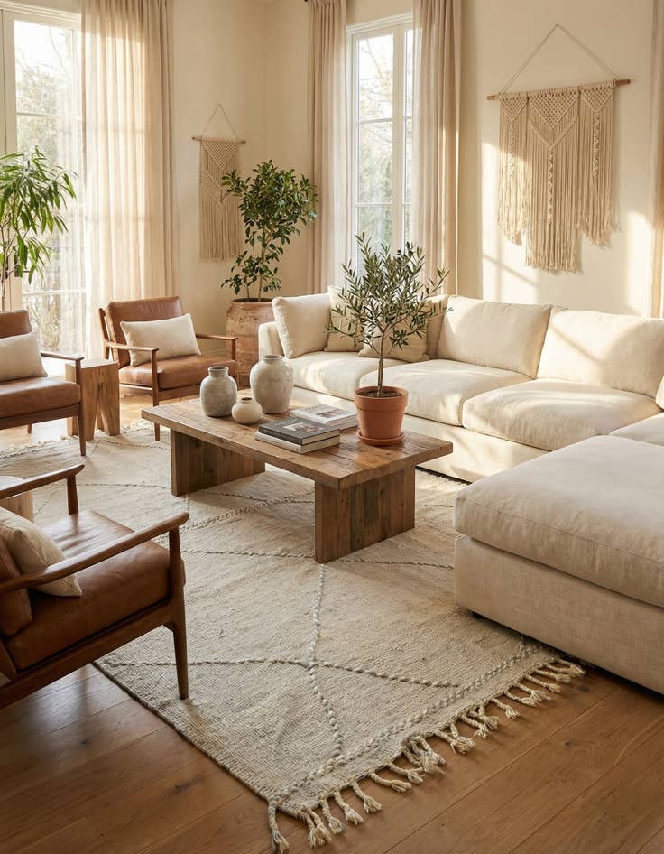 Detail image of 7' 5 x 10' 9  Hand Knotted Moroccan Wool Rug