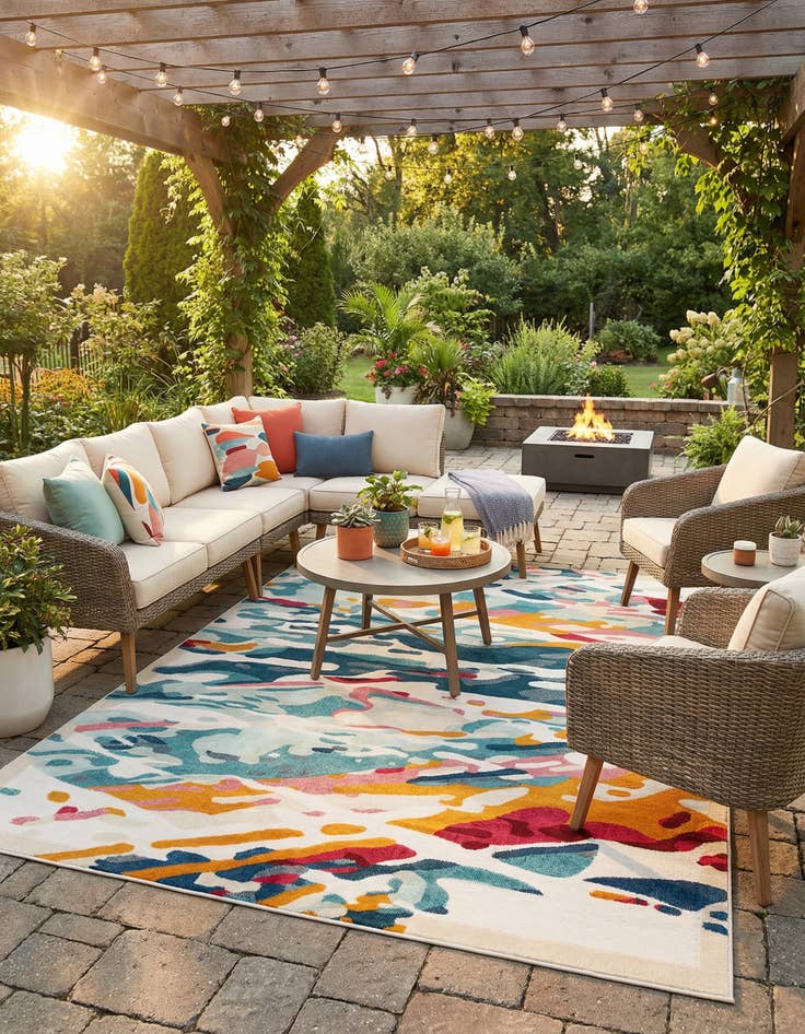 Detail image of 9' x 12' Easy-Clean Casablanca Indoor / Outdoor Rug
