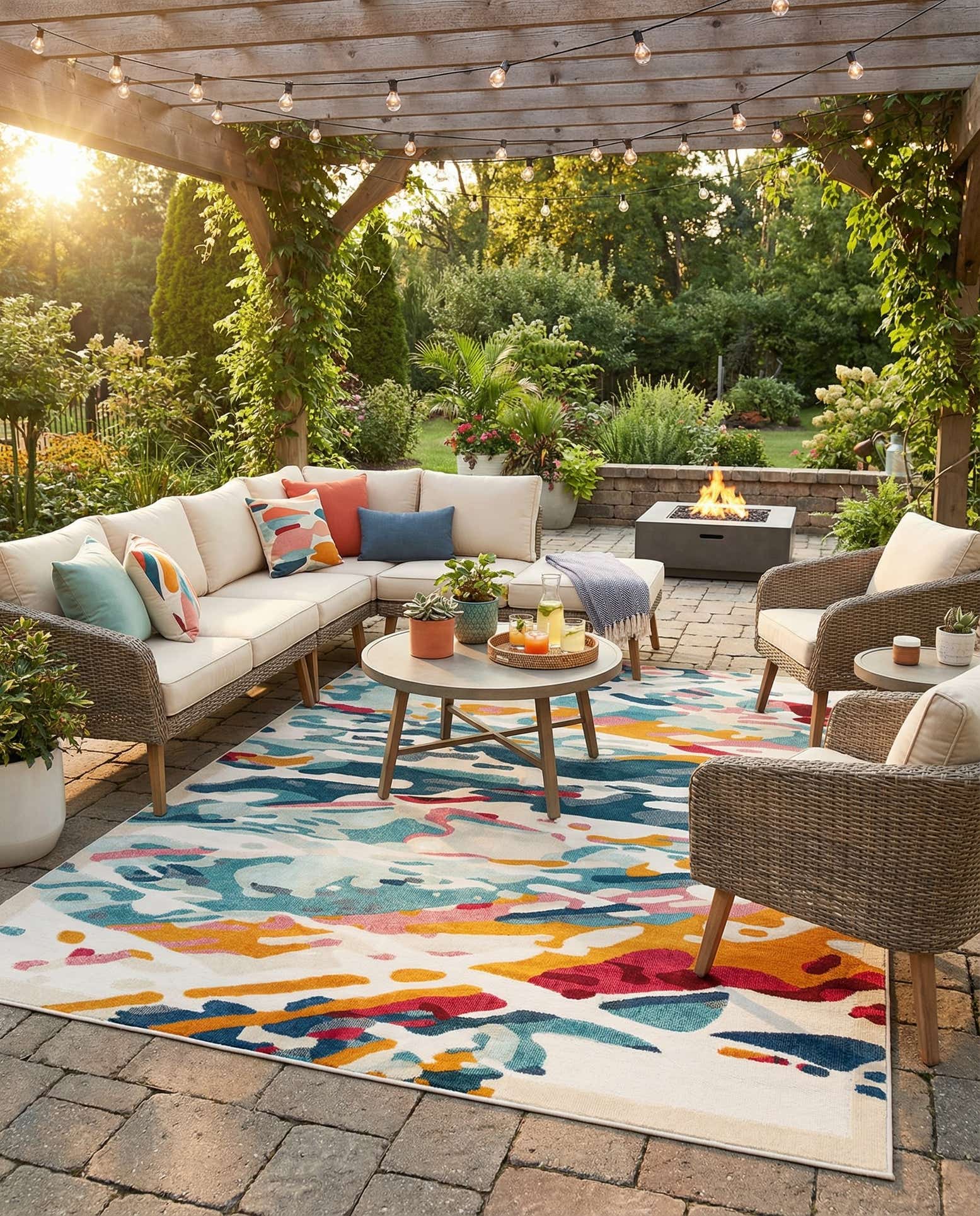 9' x 12' Easy-Clean Casablanca Indoor / Outdoor Rug