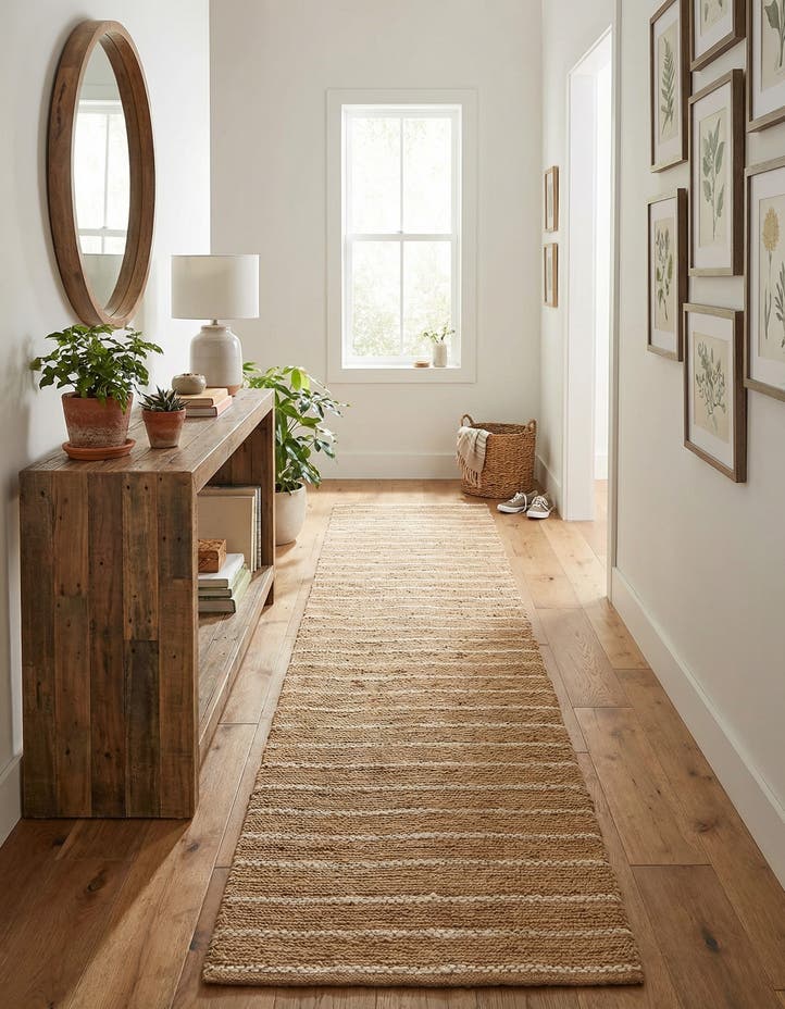 2' 7 x 12' Hand Braided Laurel Handwoven Jute R...