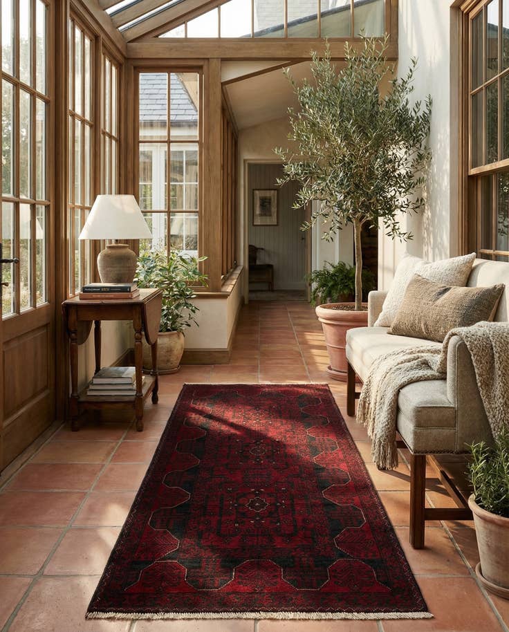 Detail image of 2' 9 x 6' 2 Hand Knotted Khal Mohammadi Wool Runner Rug
