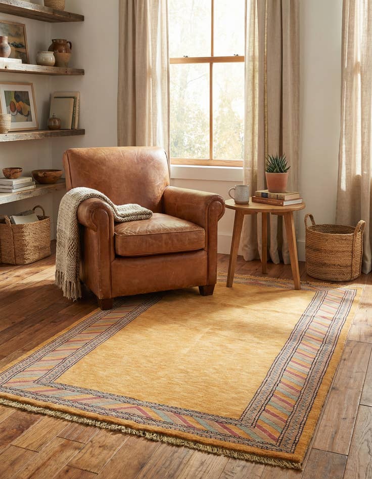 Detail image of  3' 2 x 5' 3  Hand Knotted Kashkuli Gabbeh Oriental Wool Rug