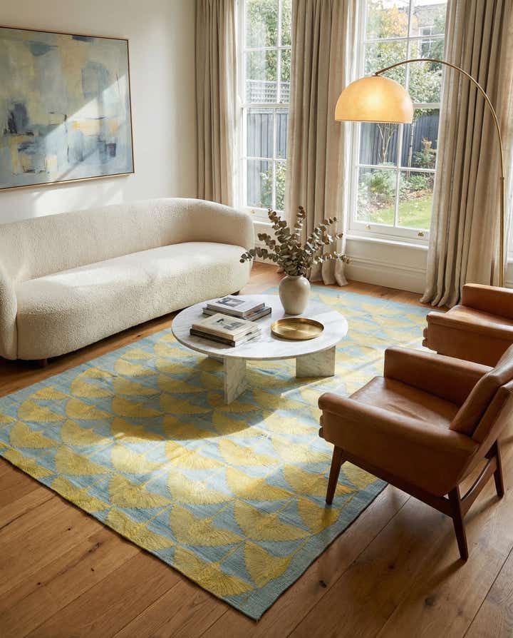 6' 6 x 9' 4 Hand Woven Kilim Modern Wool Rug