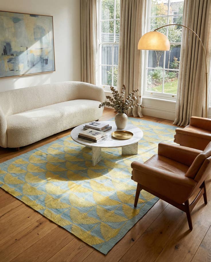 Detail image of 6' 6 x 9' 4 Hand Woven Kilim Modern Wool Rug