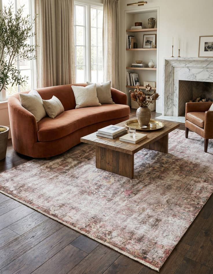 Detail image of 6' 5 x 9' 8  Hand Knotted Ultra Vintage Persian Wool Rug