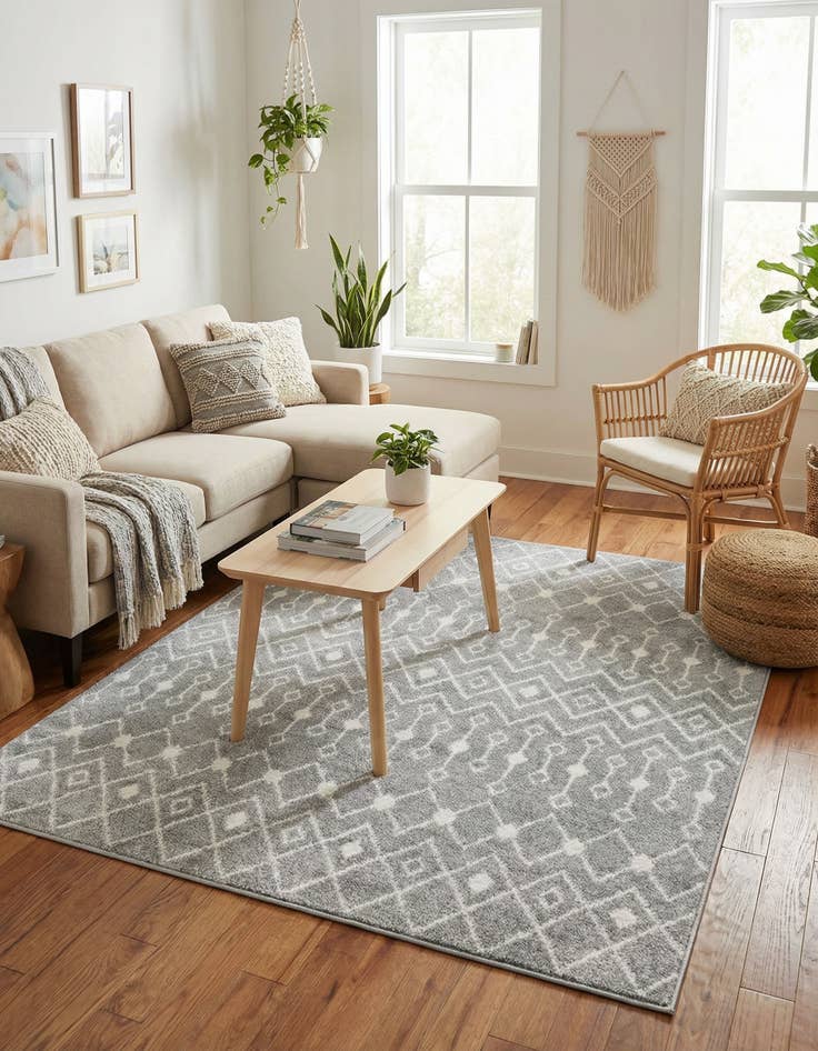 Detail image of  6' x 6' Moroccan Trellis Square Rug