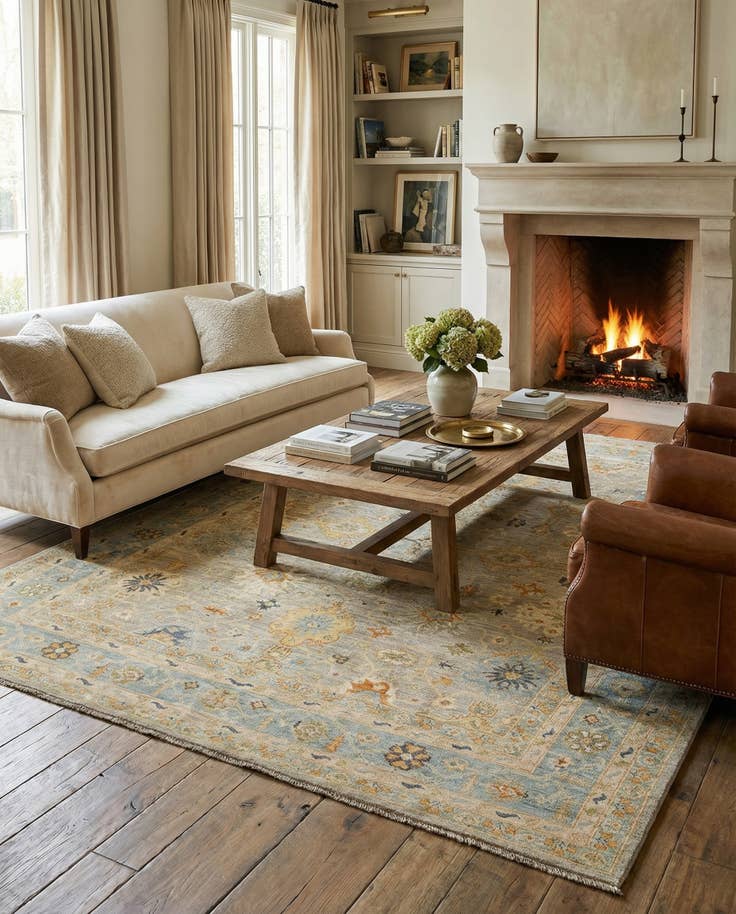 Detail image of 8' 4 x 9' 8 Hand Knotted Oushak Rug