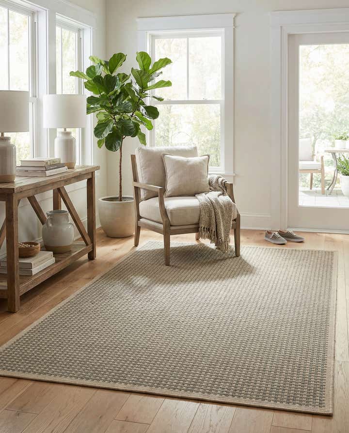 5' x 8' Easy-Clean Border Indoor / Outdoor Rug