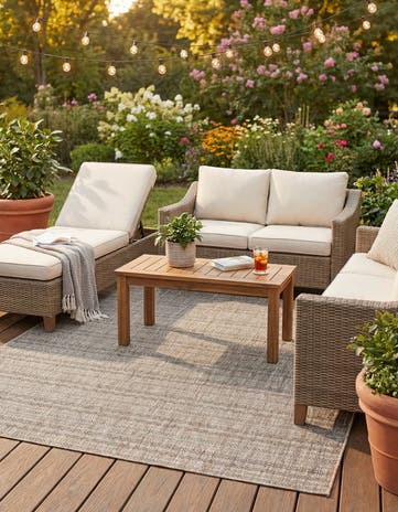 7' x 10' Easy-Clean Ribbon Indoor / Outdoor Rug