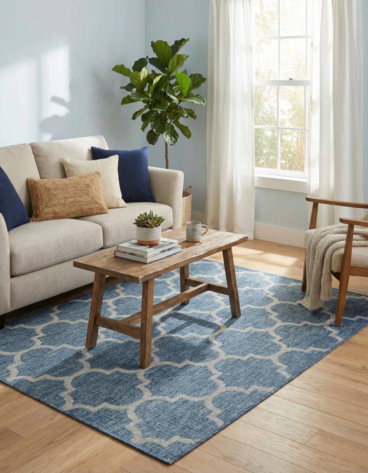 Detail image of 4' x 6'  Washable Trellis Indoor / Outdoor Rug