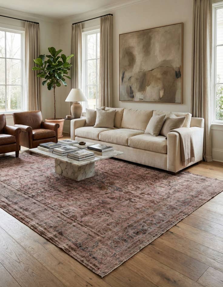 Detail image of 9' 7 x 12' 6 Hand Knotted Ultra Vintage Persian Wool Rug