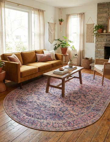7' 6 x 10' 6 Washable Timeless Oval Rug