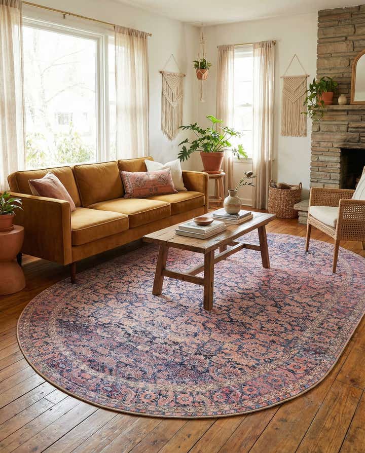 7' 6 x 10' 6 Washable Timeless Oval Rug