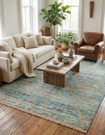 5' 9 x 8' 5 Hand Knotted Moroccan Wool Rug