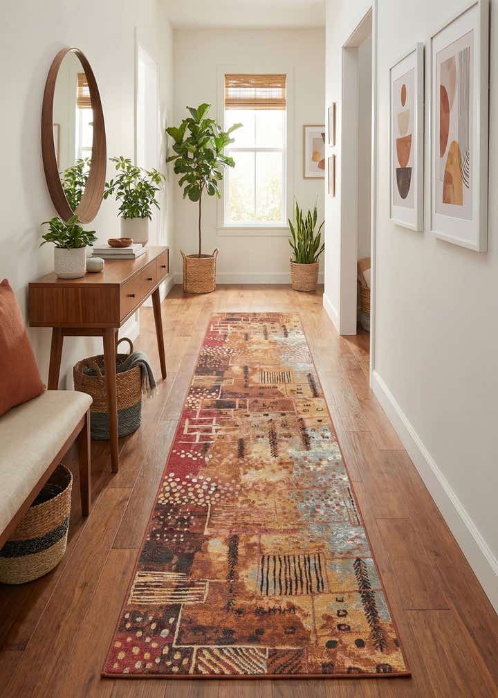 2' 7 x 11' Easy-Clean Modern Indoor / Outdoor Runner Rug