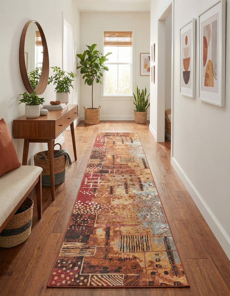 Detail image of 2' 7 x 11'  Washable Modern Indoor / Outdoor Runner Rug