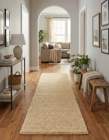 2' 7 x 10' Solid Shag Runner Rug