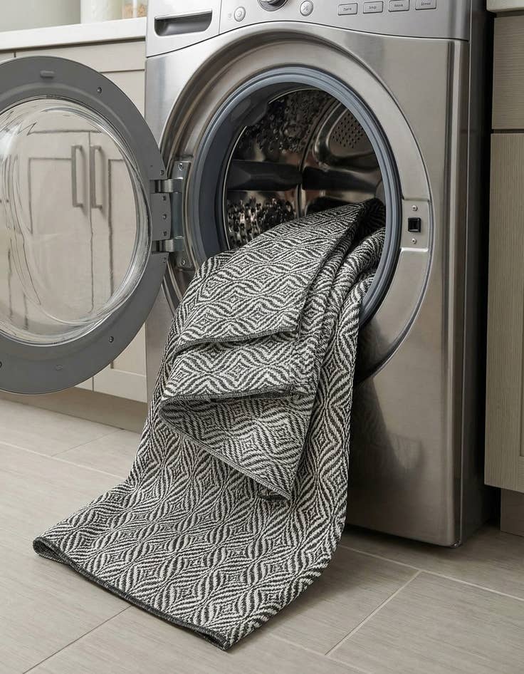 Detail image of 4' x 6'  Washable Trellis Indoor / Outdoor Rug