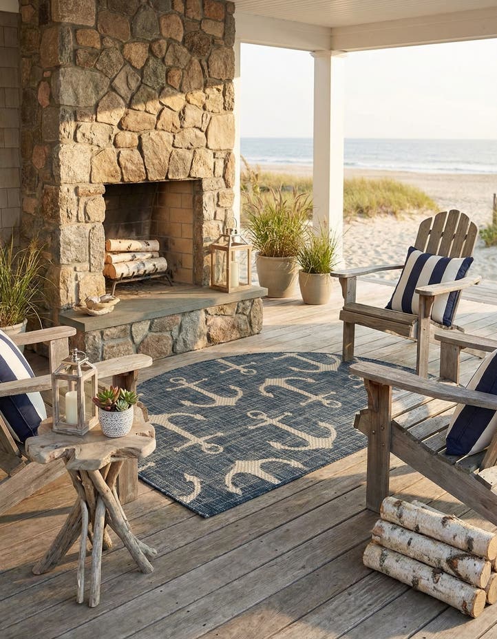 2' 7 x 4' Easy-Clean Coastal Indoor / Outdoo...