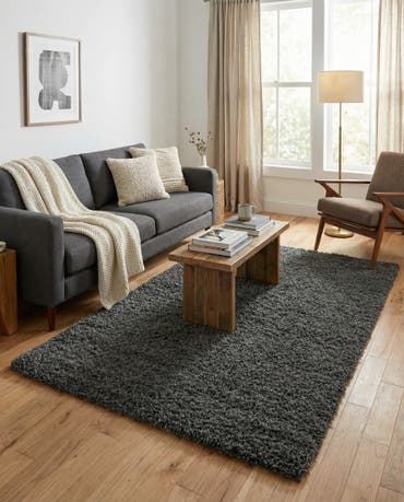  4' x 6' Solid Shag Rug