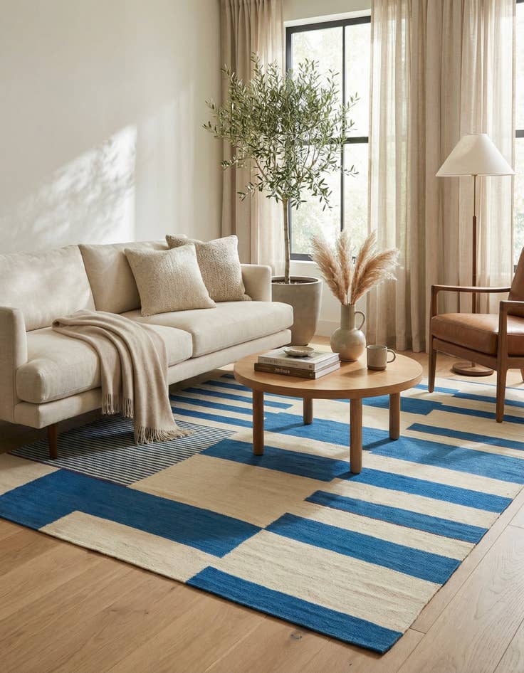 Detail image of 5' x 6' 4  Hand Woven Kilim Modern Wool Rug