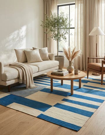 5' x 6' 4 Hand Woven Kilim Modern Wool Rug