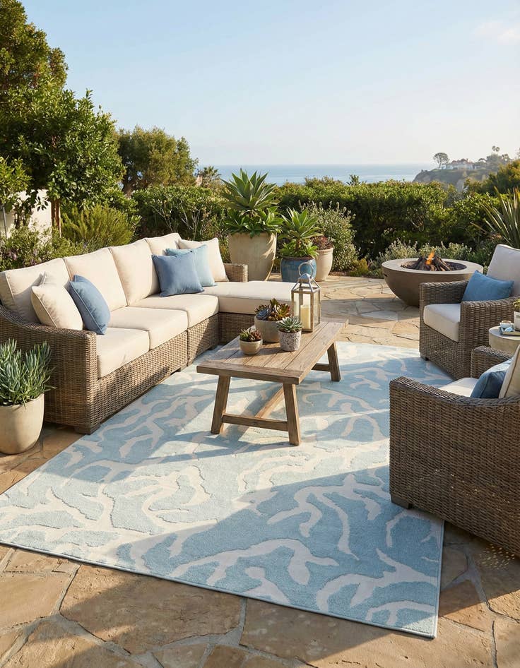 Detail image of 10' x 14' Easy-Clean Sabrina Soto Indoor / Outdoor Rug