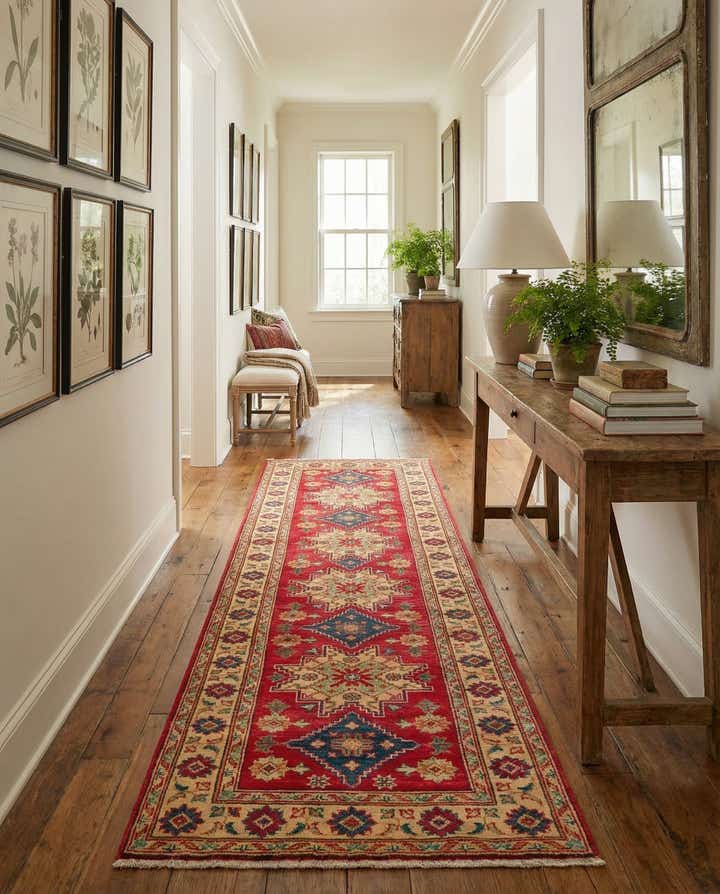 2' 10 x 9' 9 Hand Knotted Kazak Runner Rug