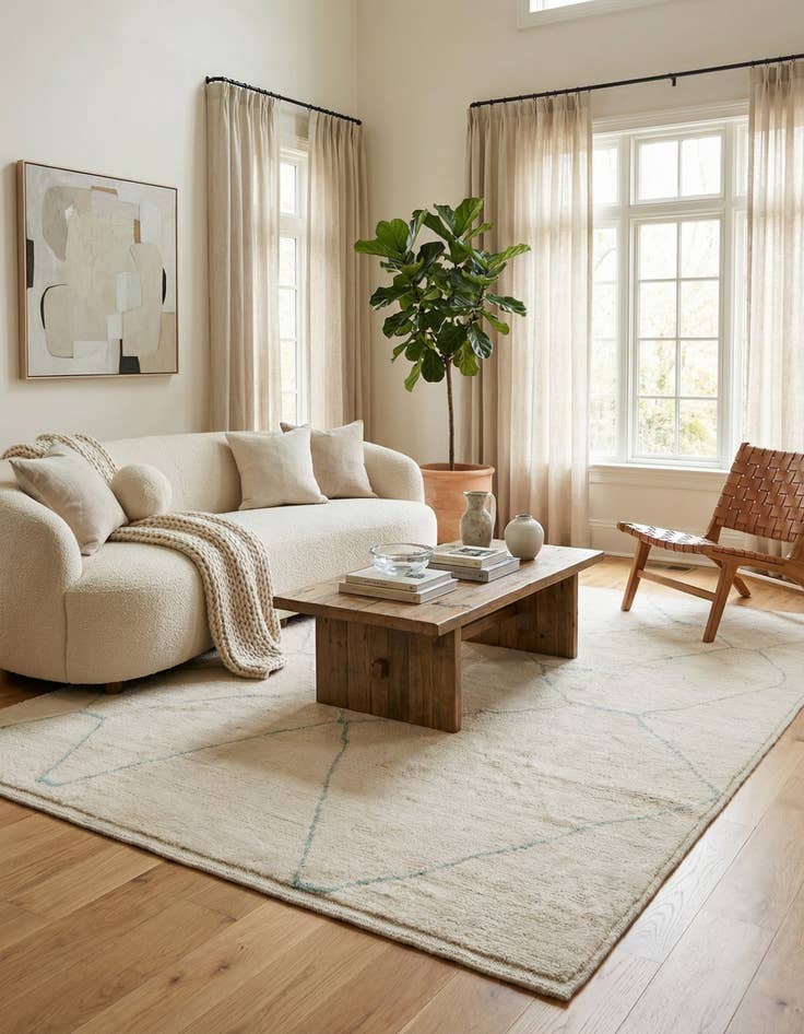 Detail image of 8' 2 x 10' 2  Hand Knotted Moroccan Wool Rug