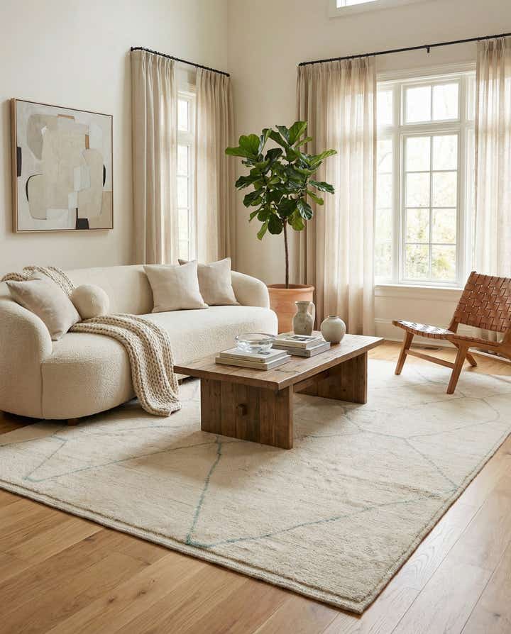 8' 2 x 10' 2 Hand Knotted Moroccan Wool Rug