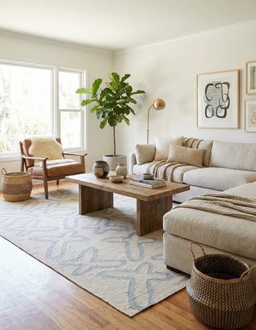 5' 1 x 6' 5 Hand Woven Kilim Modern Wool Rug