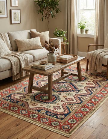 4' 1 x 5' 9 Hand Knotted Kazak Rug