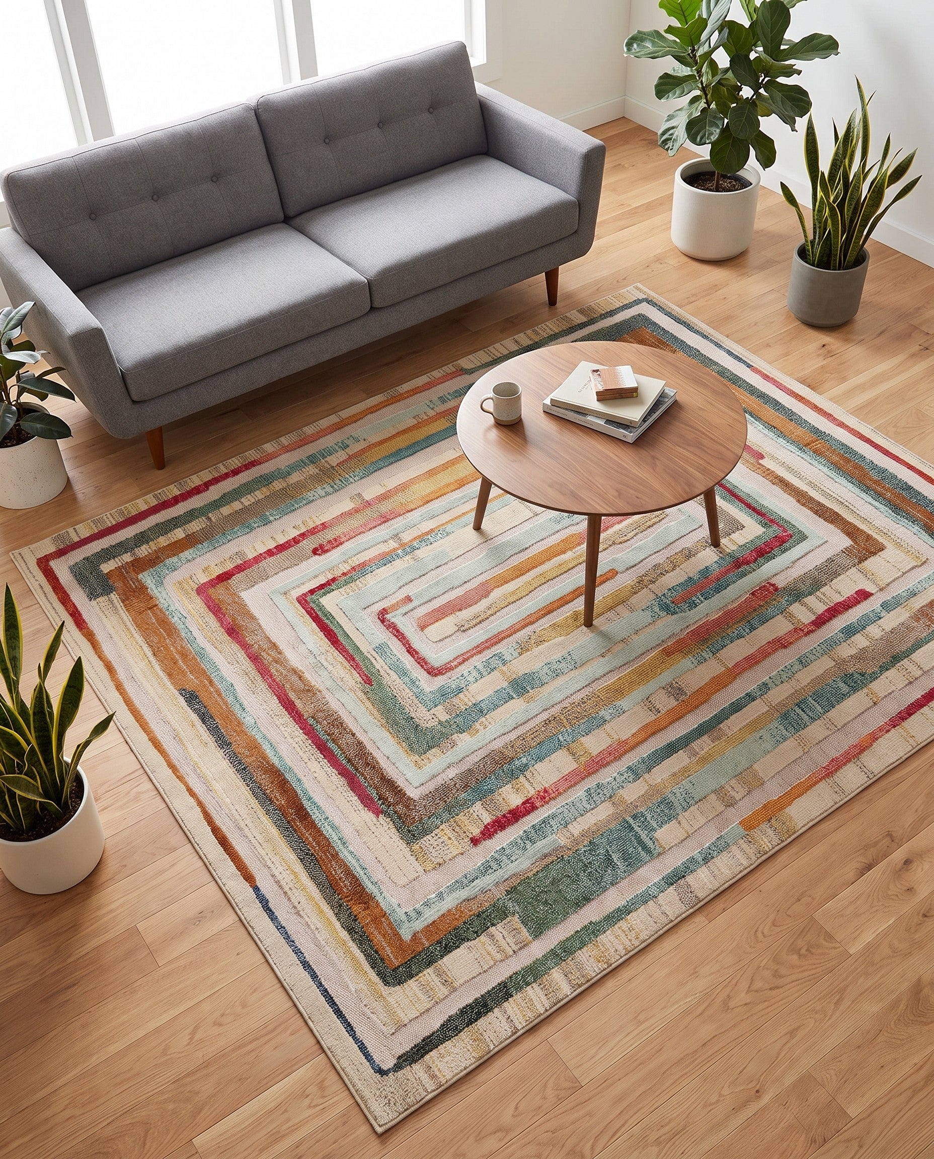 7' 10 x 7' 10 Easy-Clean Casablanca Indoor / Outdoor Square Rug