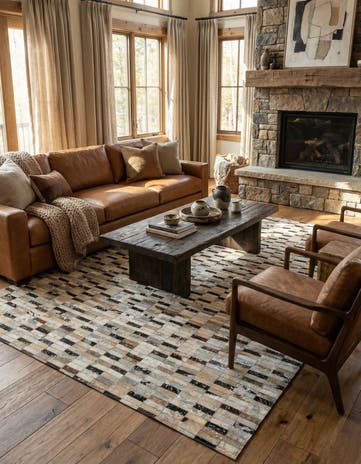 5' x 7' 11 Cowhide - Patchwork Rug