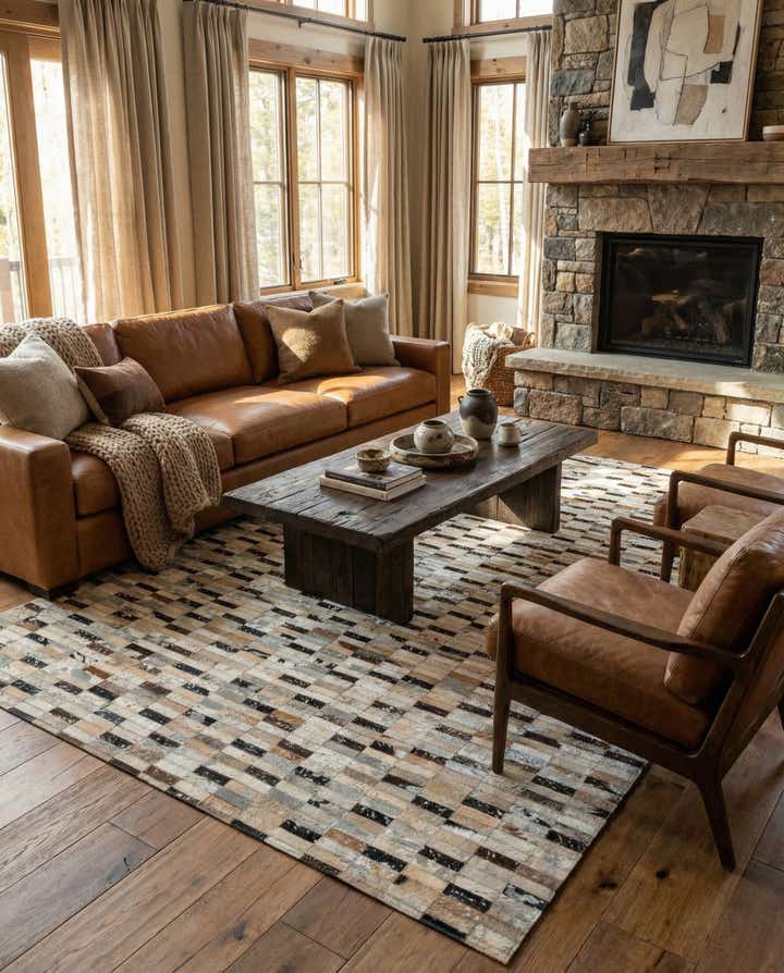 5' x 7' 11 Cowhide - Patchwork Rug
