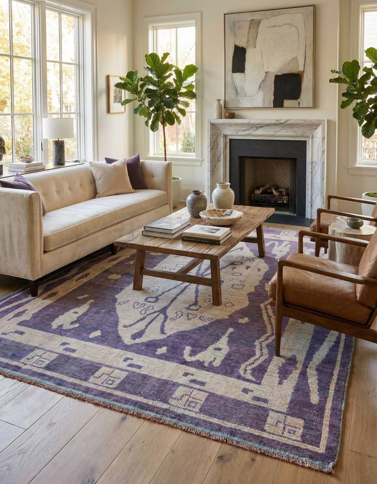 Detail image of 8' 1 x 10' 4  Hand Knotted Oushak Wool Rug