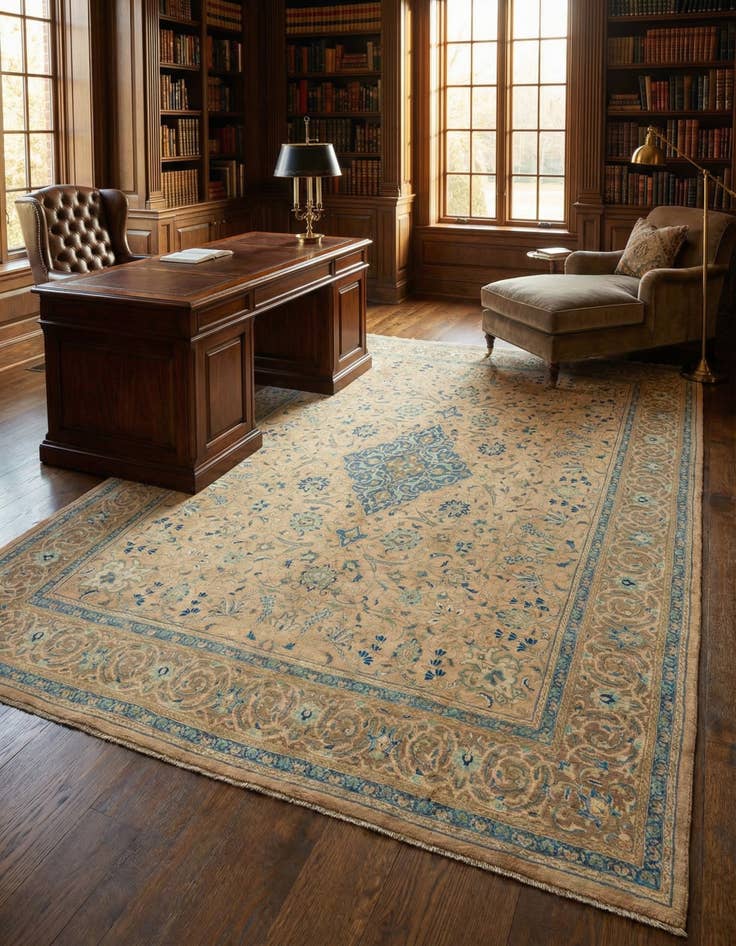 Detail image of 9' 9 x 12' 10 Hand Knotted Farahan Persian Wool Rug