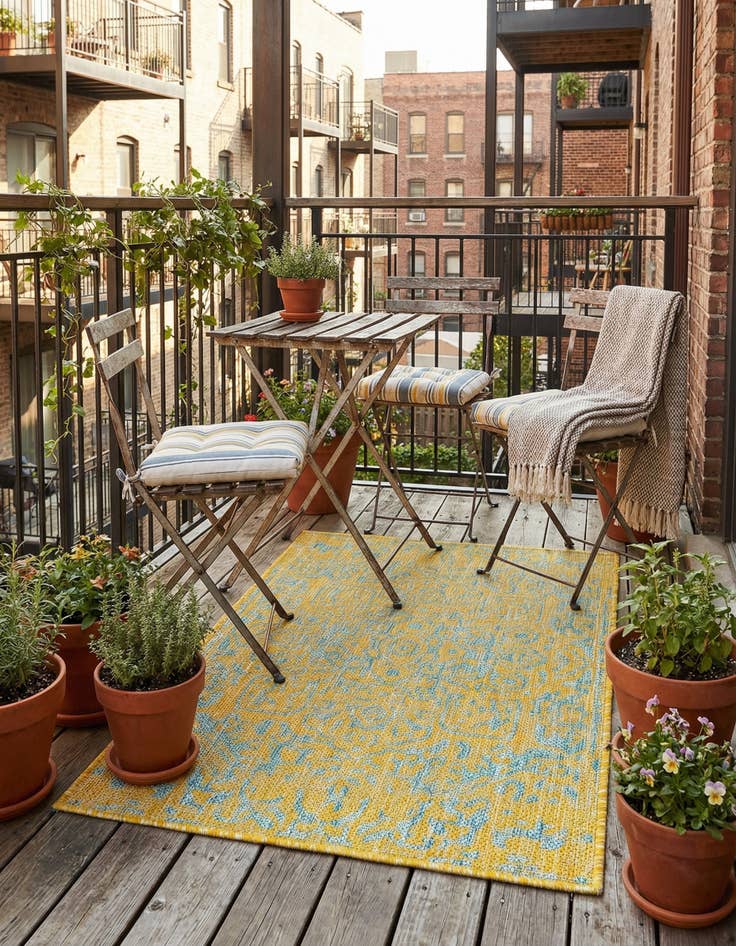 Detail image of 2' x 3'  Washable Jill Zarin Dubai Indoor / Outdoor Rug