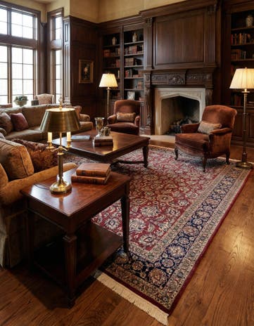 6' 5 x 9' 8 Hand Knotted Isfahan Oriental Wool Rug